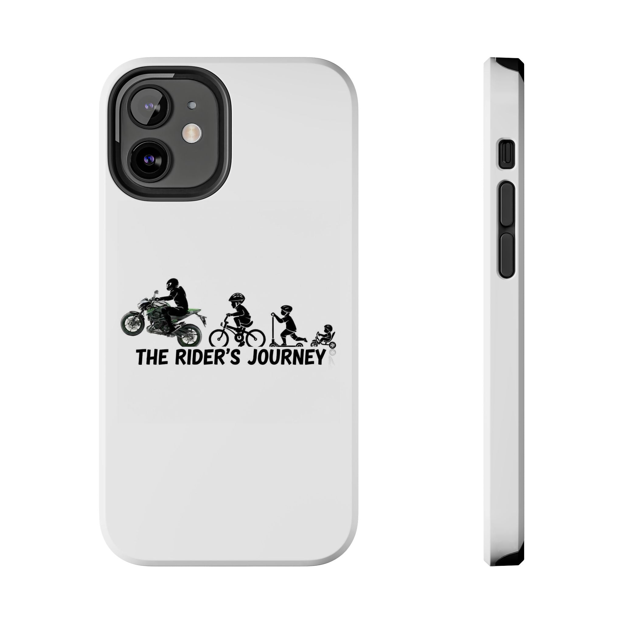 Tough Phone Case — “The Rider’s Journey” Motorcycle to Bike Silhouette Protective Cover