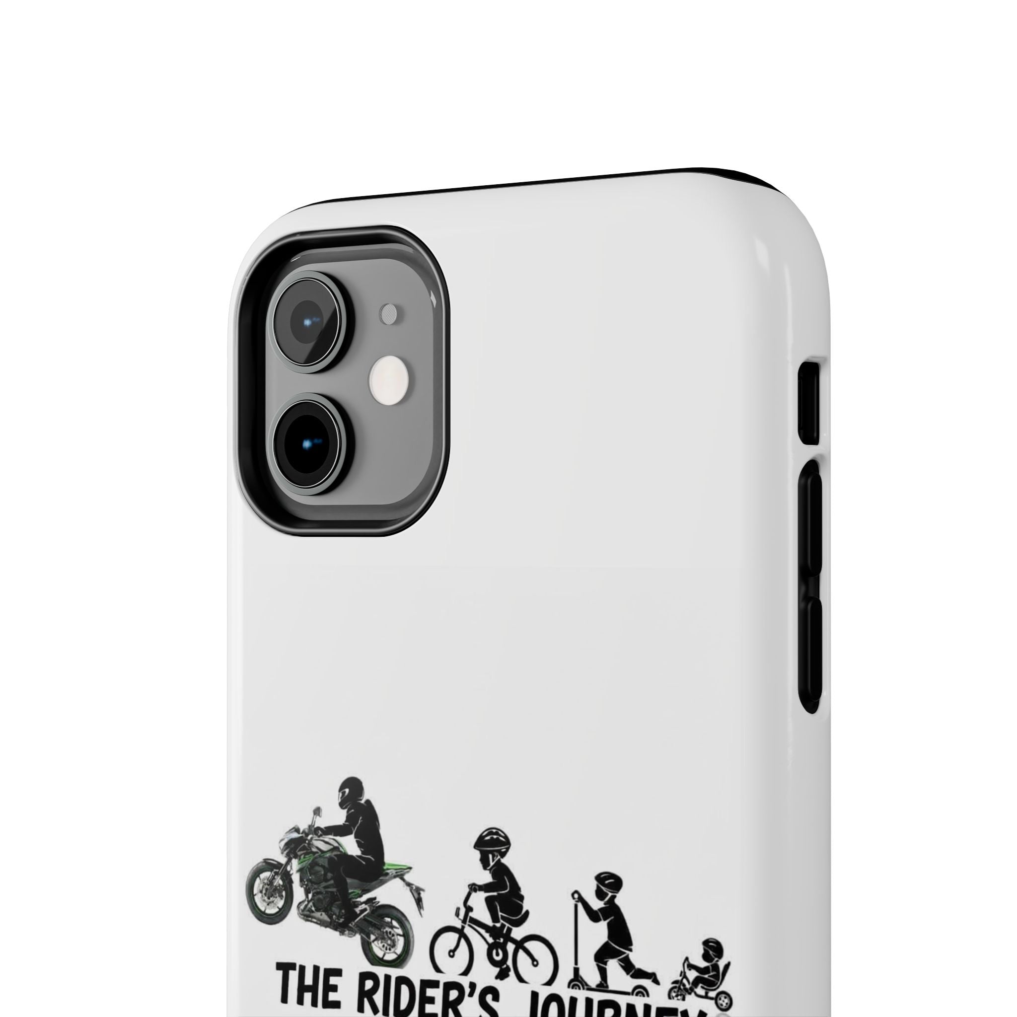Tough Phone Case — “The Rider’s Journey” Motorcycle to Bike Silhouette Protective Cover