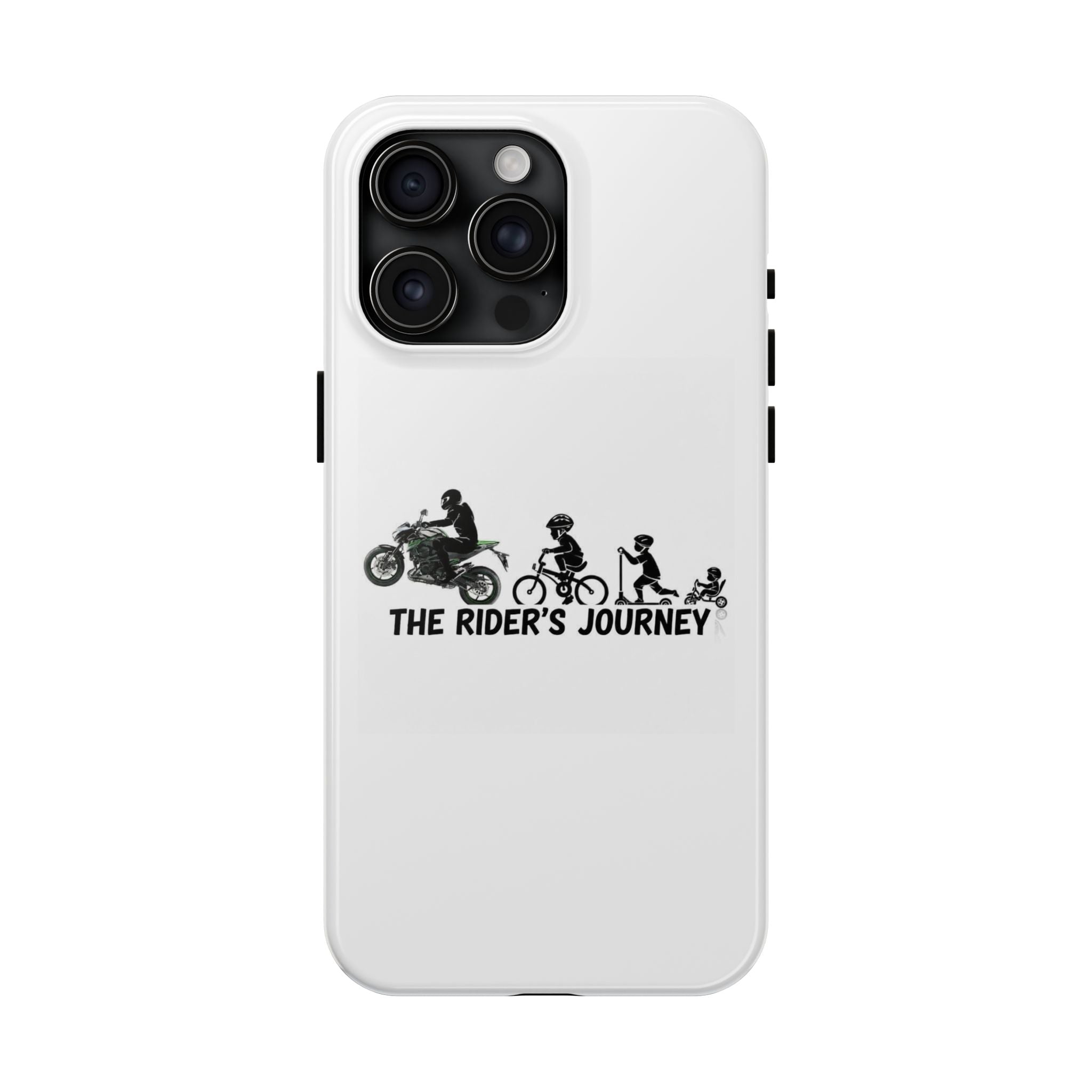 Tough Phone Case — “The Rider’s Journey” Motorcycle to Bike Silhouette Protective Cover