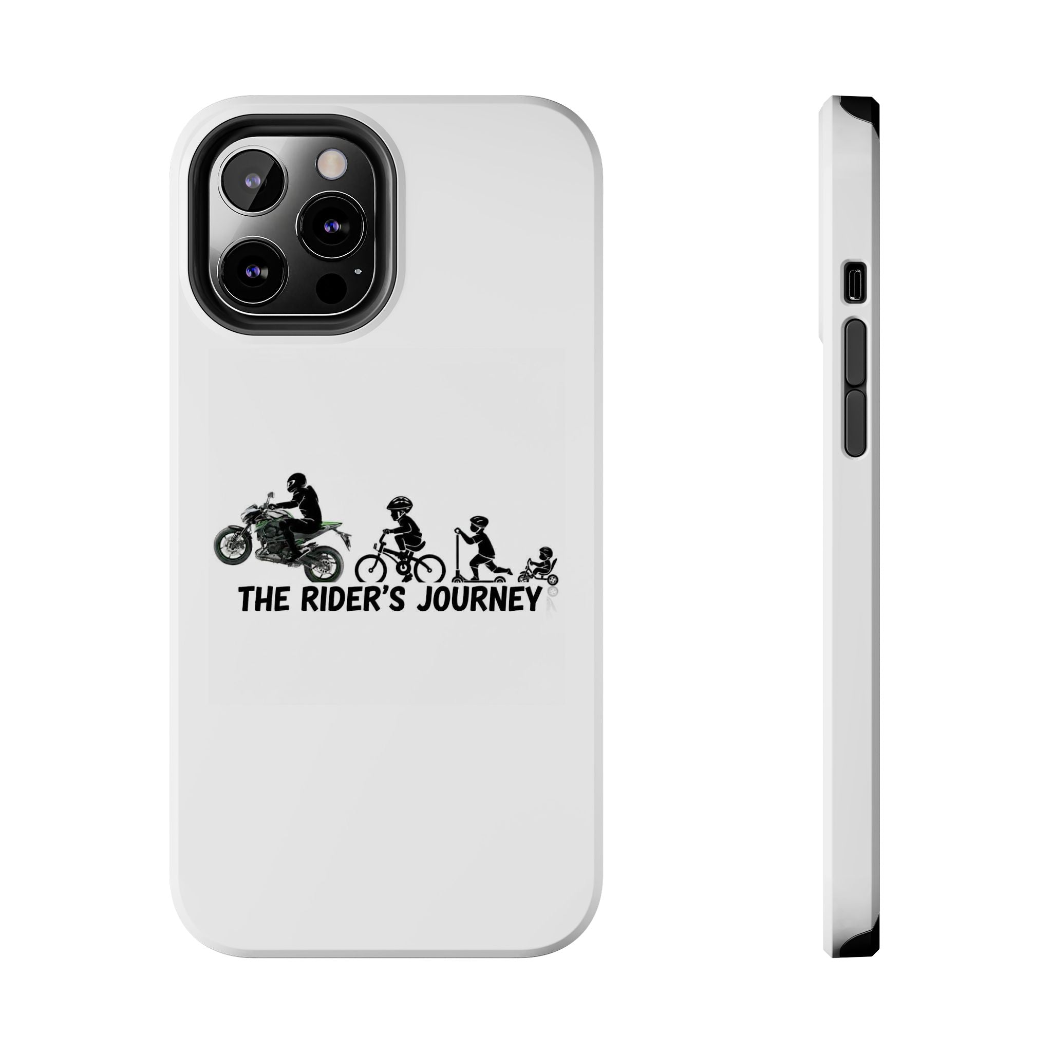 Tough Phone Case — “The Rider’s Journey” Motorcycle to Bike Silhouette Protective Cover