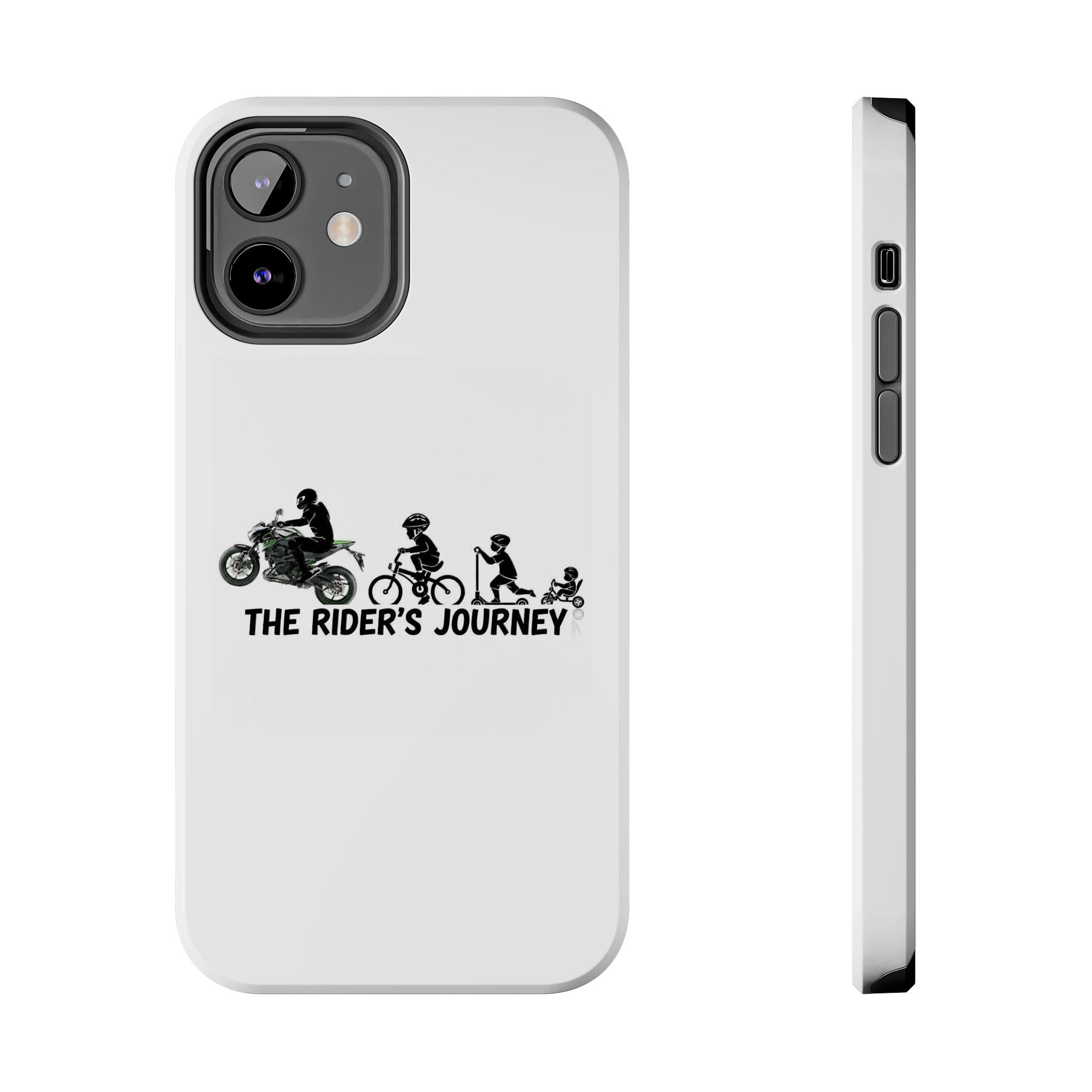 Tough Phone Case — “The Rider’s Journey” Motorcycle to Bike Silhouette Protective Cover