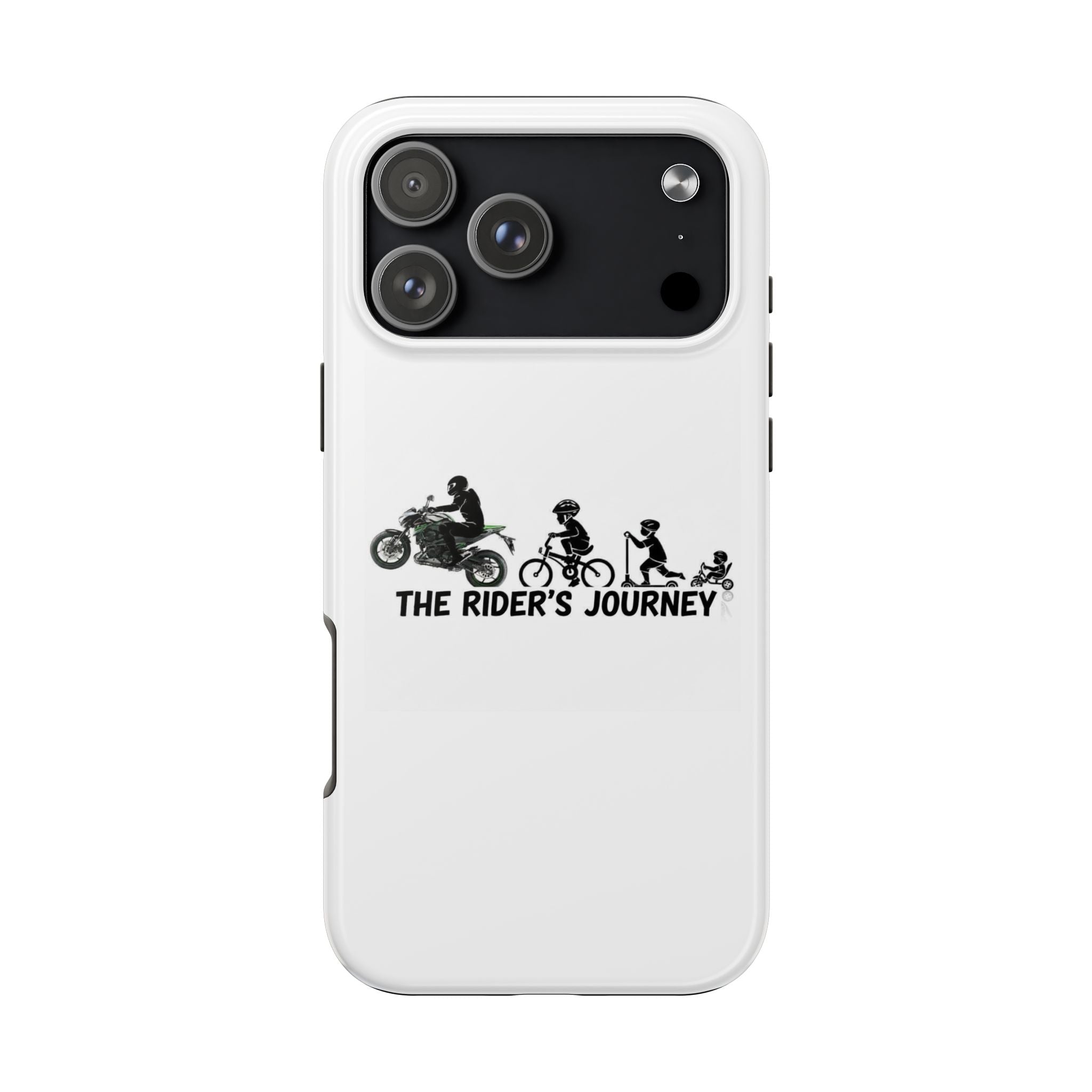 Tough Phone Case — “The Rider’s Journey” Motorcycle to Bike Silhouette Protective Cover