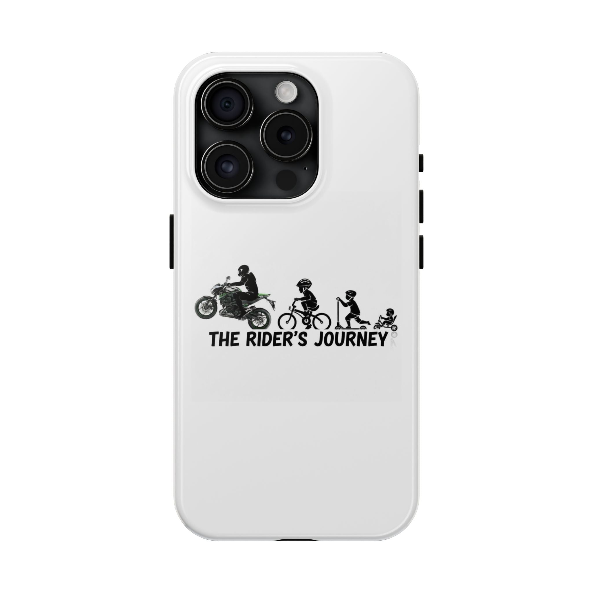 Tough Phone Case — “The Rider’s Journey” Motorcycle to Bike Silhouette Protective Cover