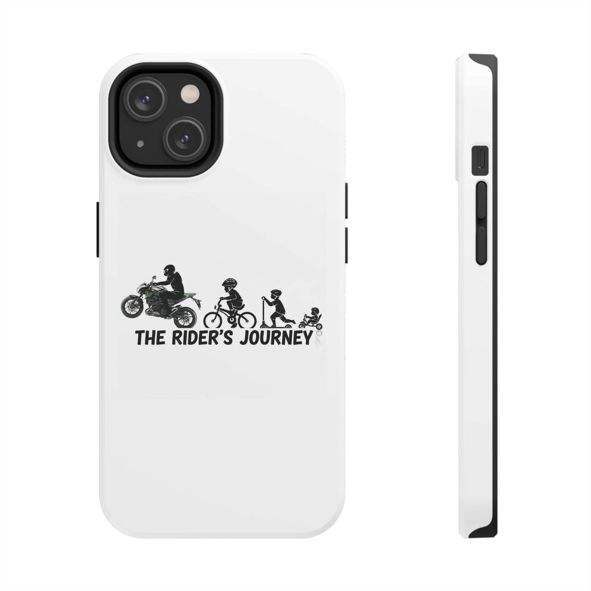 Tough Phone Case — “The Rider’s Journey” Motorcycle to Bike Silhouette Protective Cover