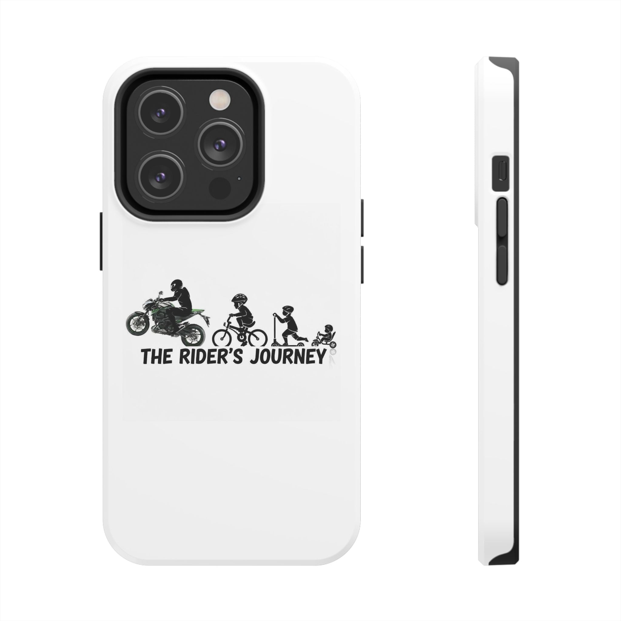Tough Phone Case — “The Rider’s Journey” Motorcycle to Bike Silhouette Protective Cover
