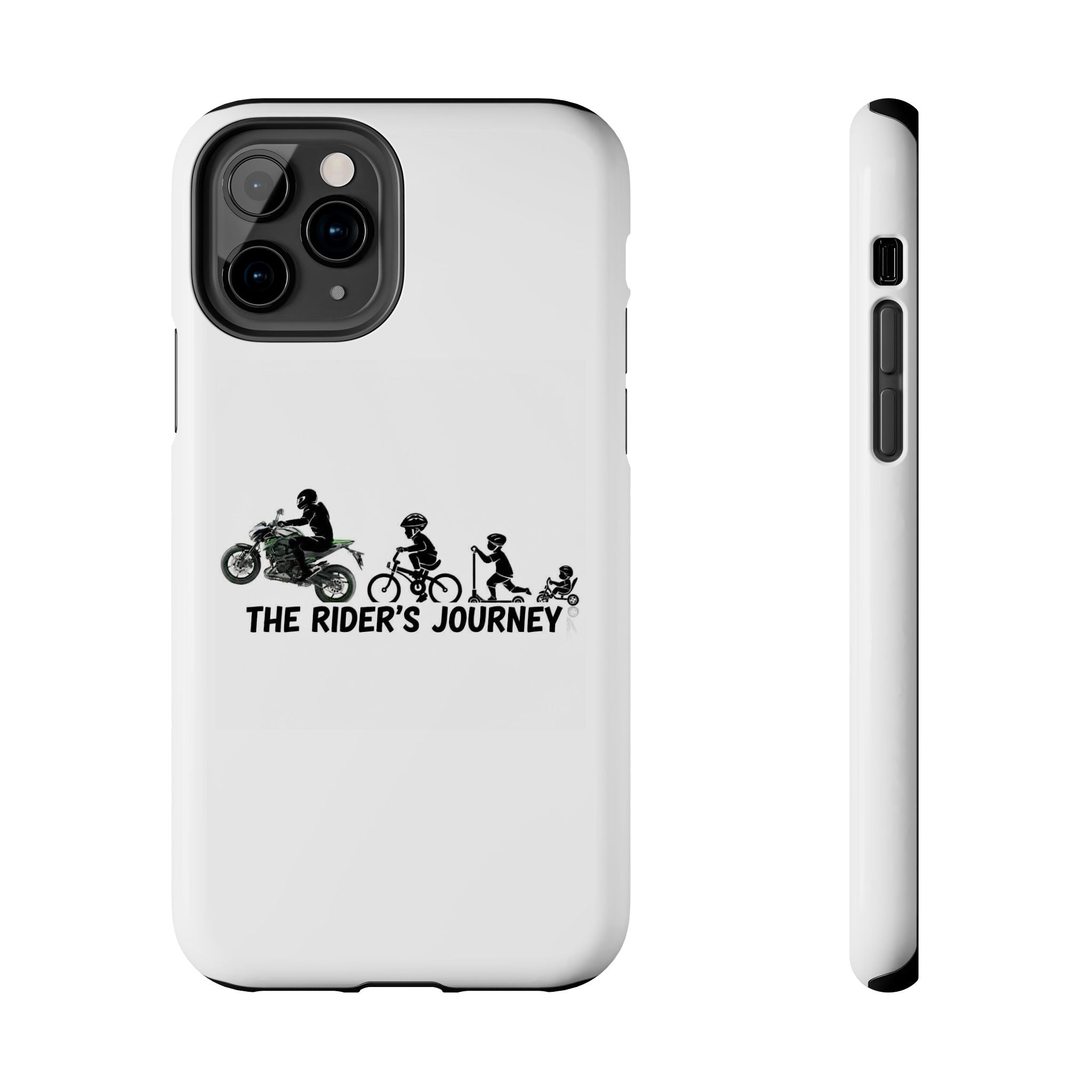 Tough Phone Case — “The Rider’s Journey” Motorcycle to Bike Silhouette Protective Cover