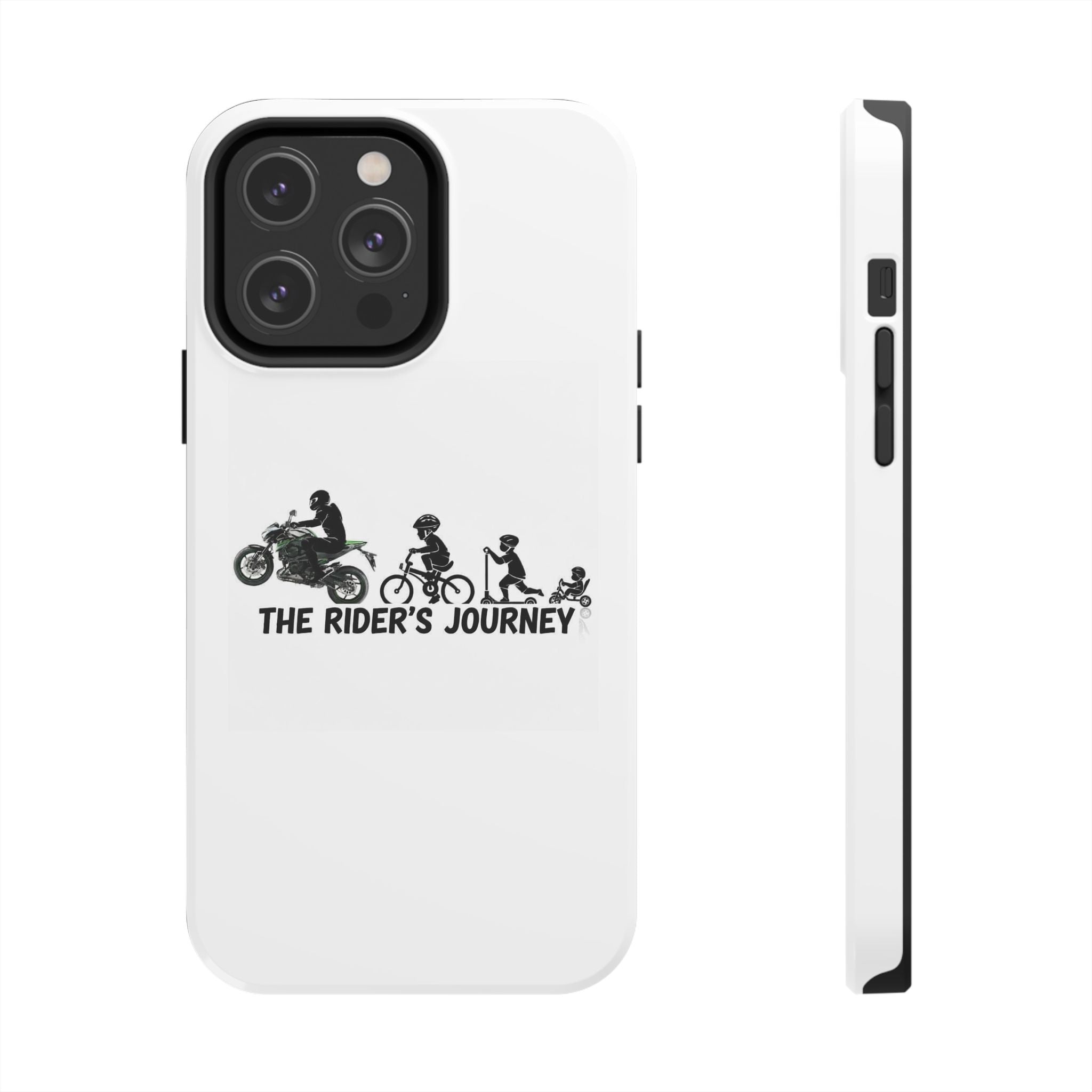 Tough Phone Case — “The Rider’s Journey” Motorcycle to Bike Silhouette Protective Cover
