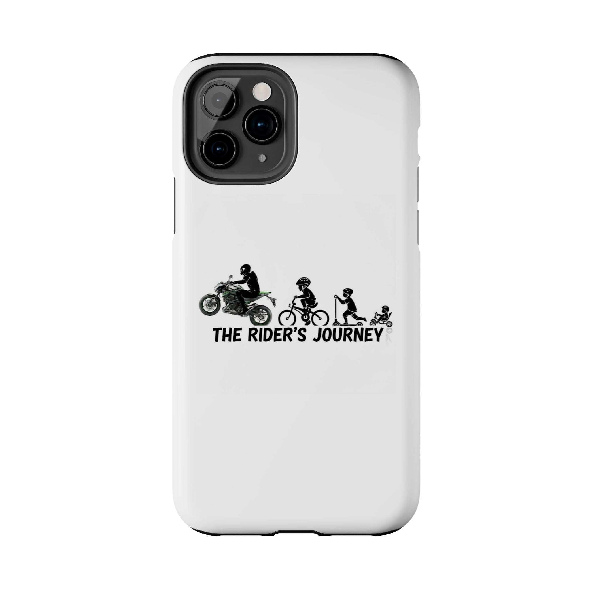 Tough Phone Case — “The Rider’s Journey” Motorcycle to Bike Silhouette Protective Cover