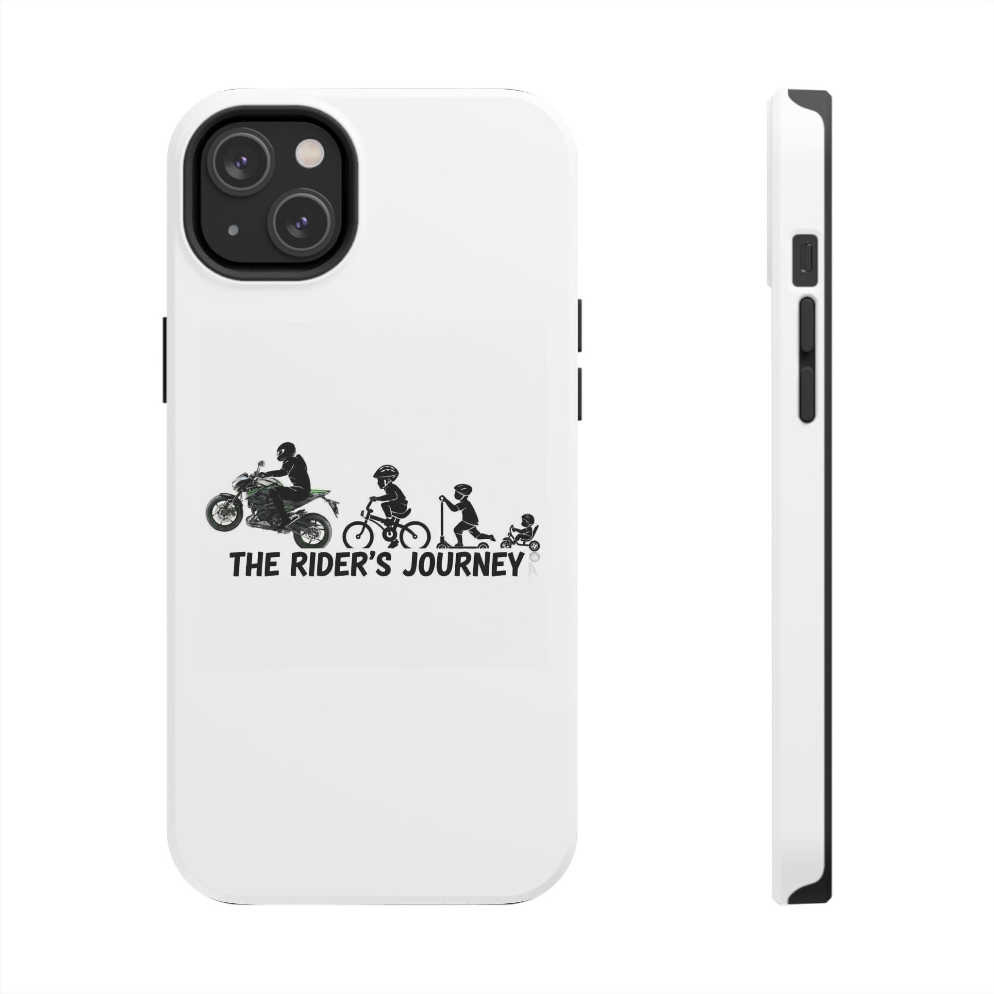 Tough Phone Case — “The Rider’s Journey” Motorcycle to Bike Silhouette Protective Cover