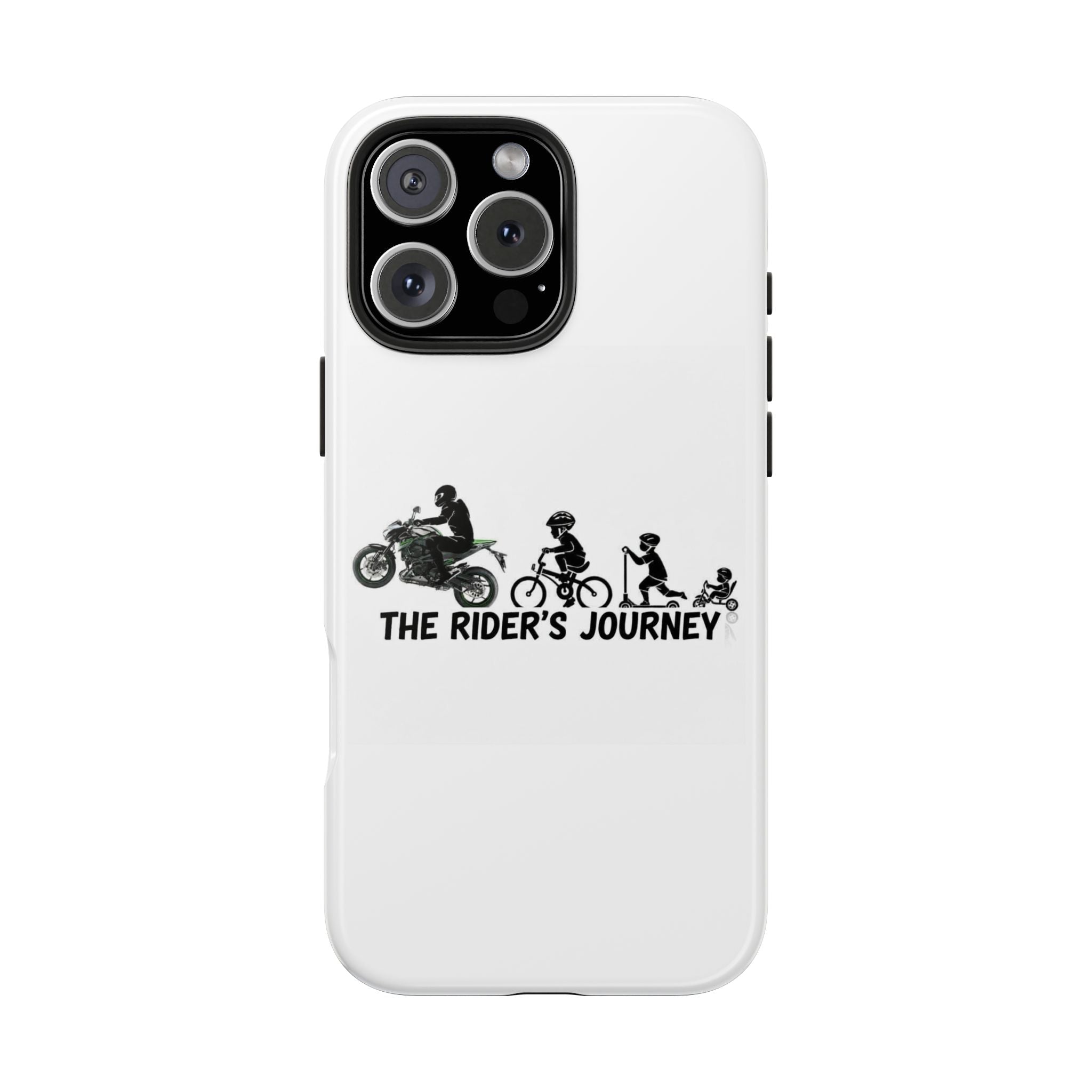 Tough Phone Case — “The Rider’s Journey” Motorcycle to Bike Silhouette Protective Cover