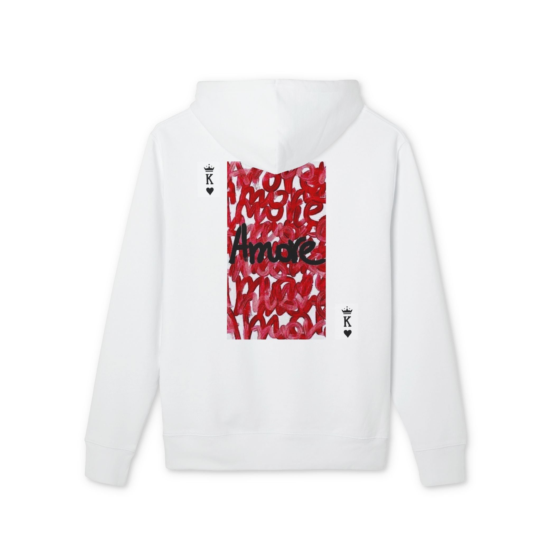 Hoodie - 'Amore' Red Script Playing Card Back Print