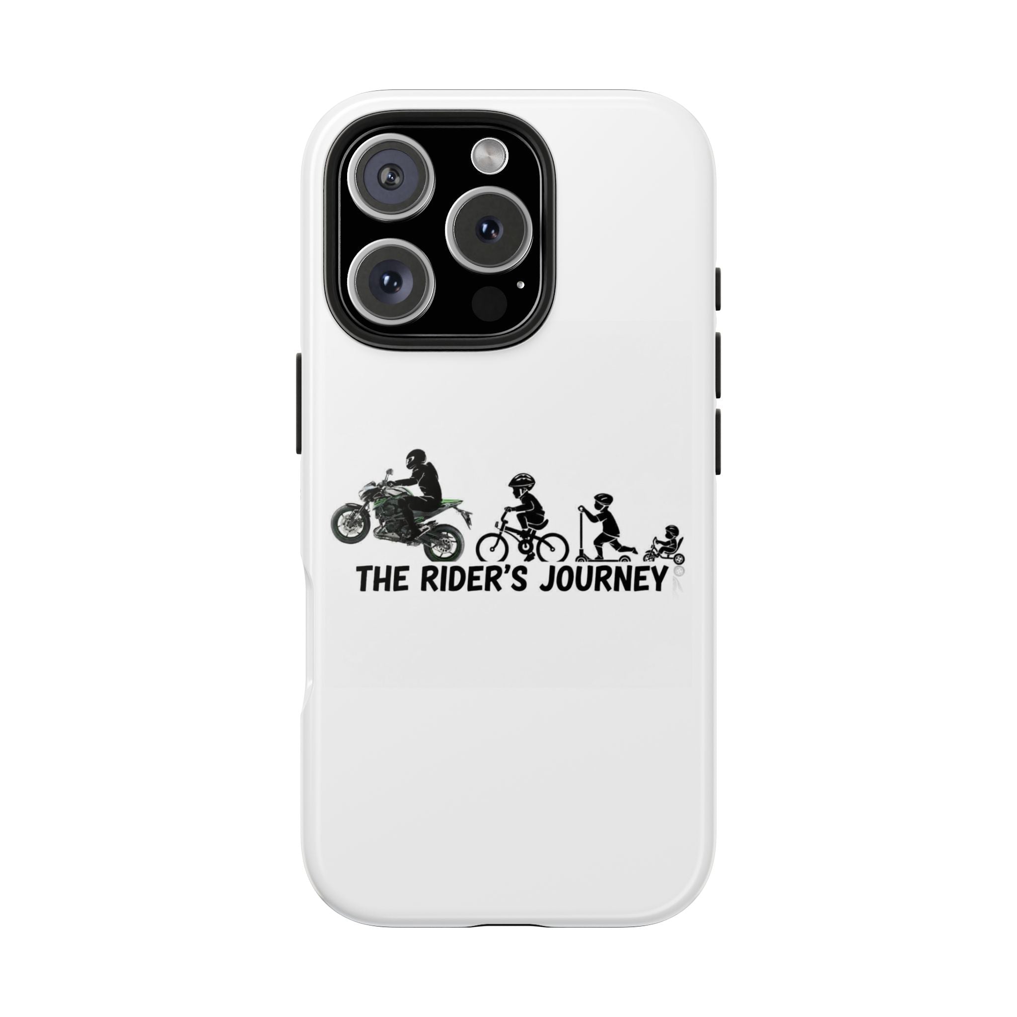 Tough Phone Case — “The Rider’s Journey” Motorcycle to Bike Silhouette Protective Cover