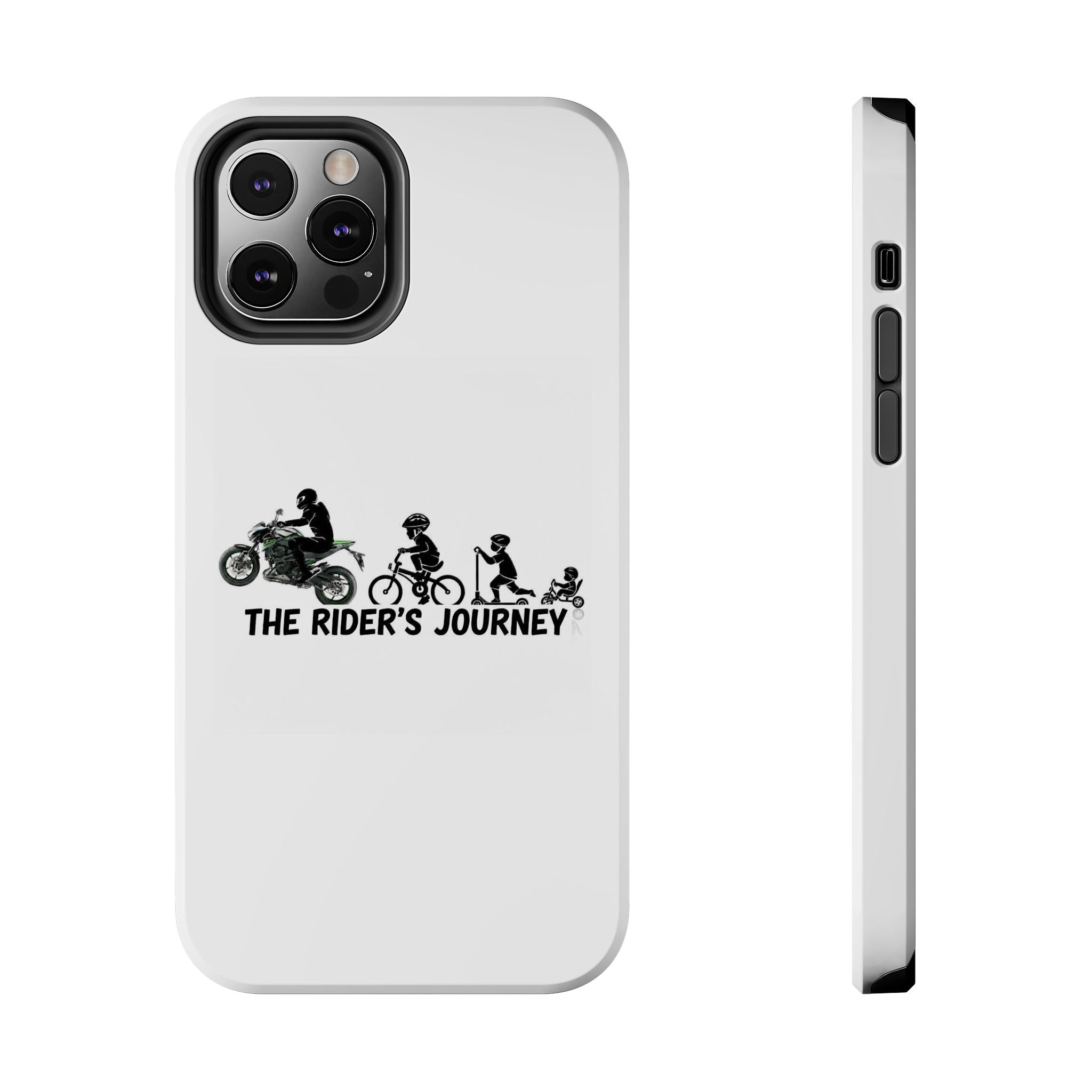 Tough Phone Case — “The Rider’s Journey” Motorcycle to Bike Silhouette Protective Cover