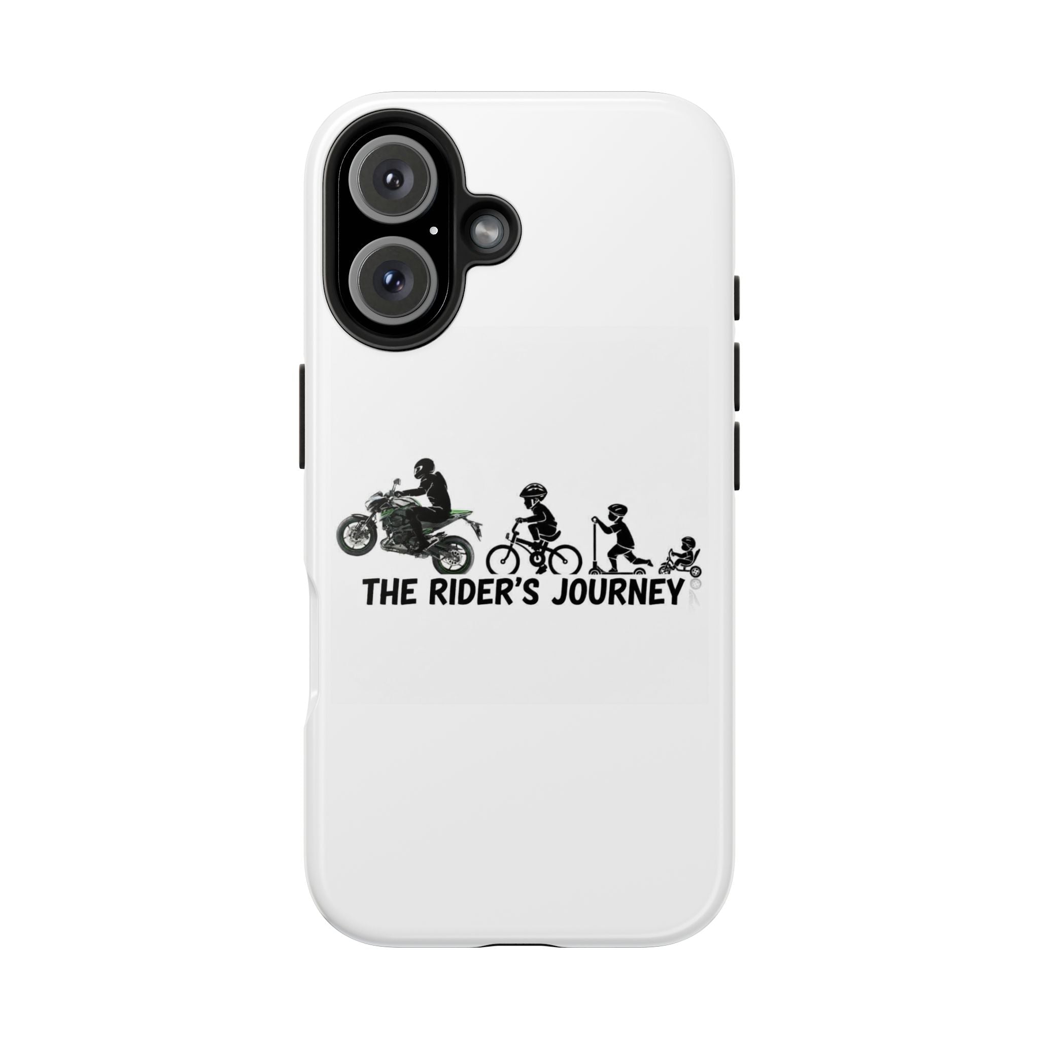 Tough Phone Case — “The Rider’s Journey” Motorcycle to Bike Silhouette Protective Cover