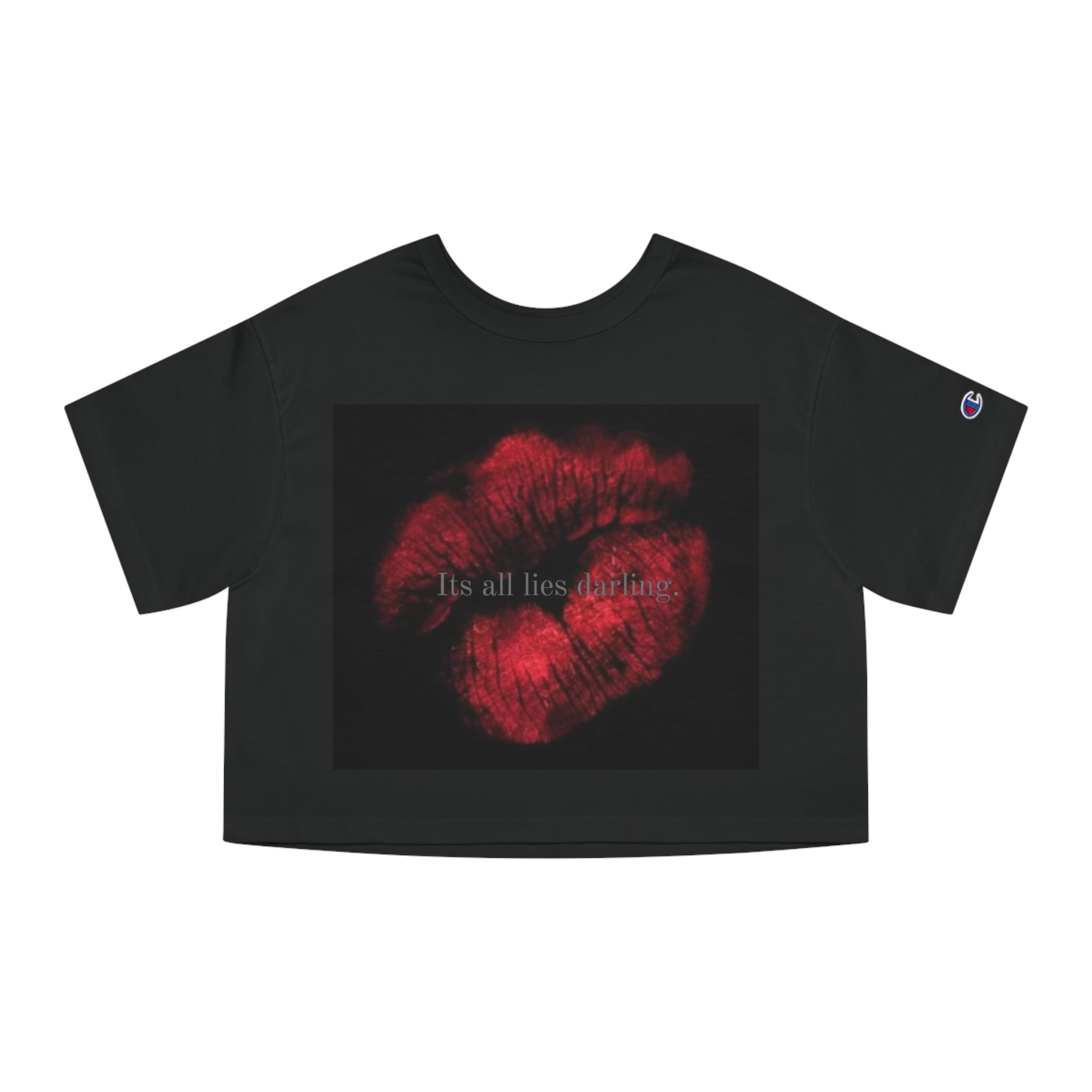 Women's Cropped Tee — Gothic 'Princess' & Red Kiss Graphic