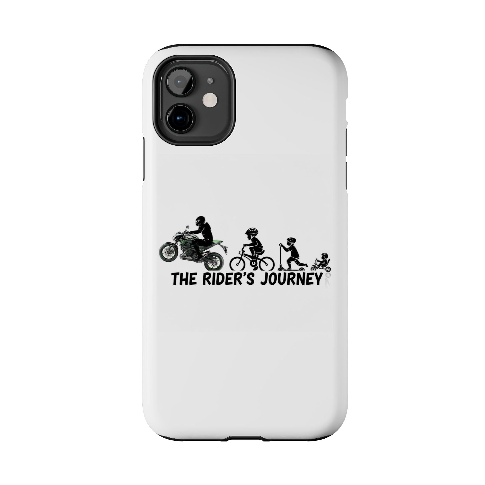 Tough Phone Case — “The Rider’s Journey” Motorcycle to Bike Silhouette Protective Cover