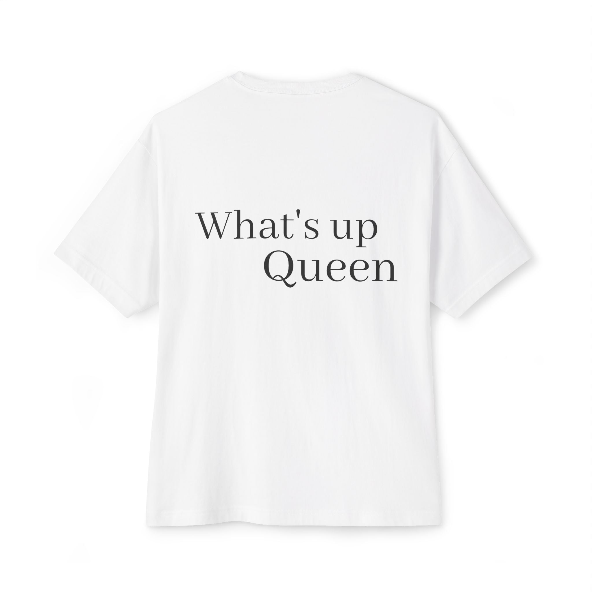 Queen Panther Graphic Tee — "What's up Queen" Oversized Boxy T-Shirt