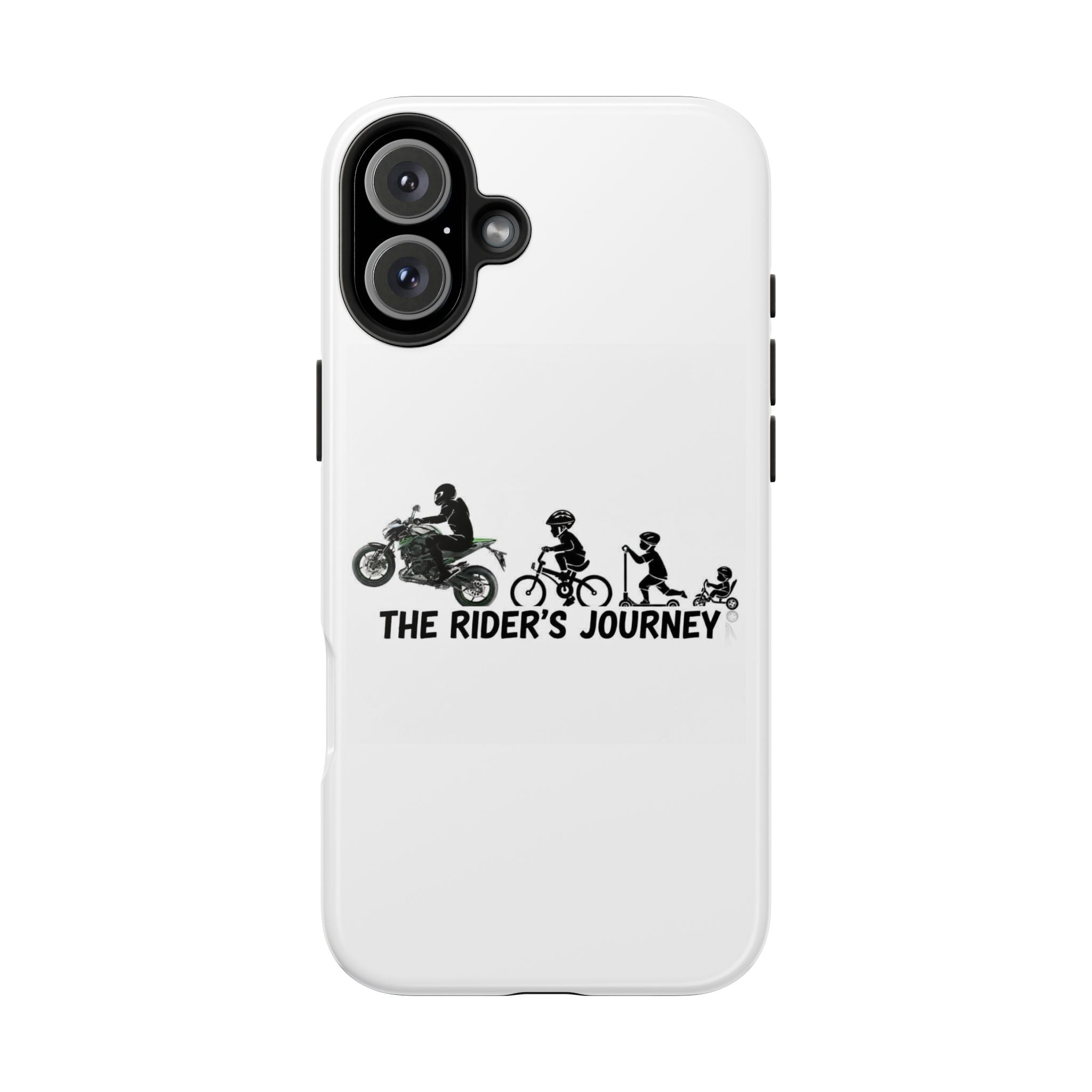 Tough Phone Case — “The Rider’s Journey” Motorcycle to Bike Silhouette Protective Cover