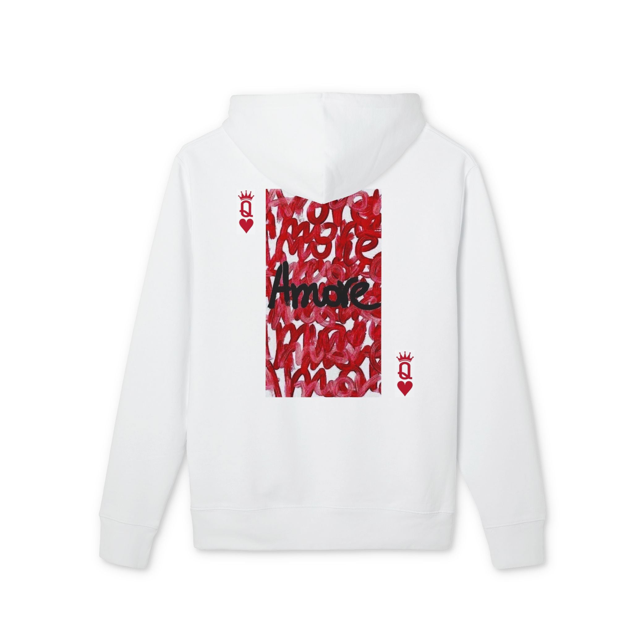 Copy of Hoodie - 'Amore' Red Script Playing Card Back Print