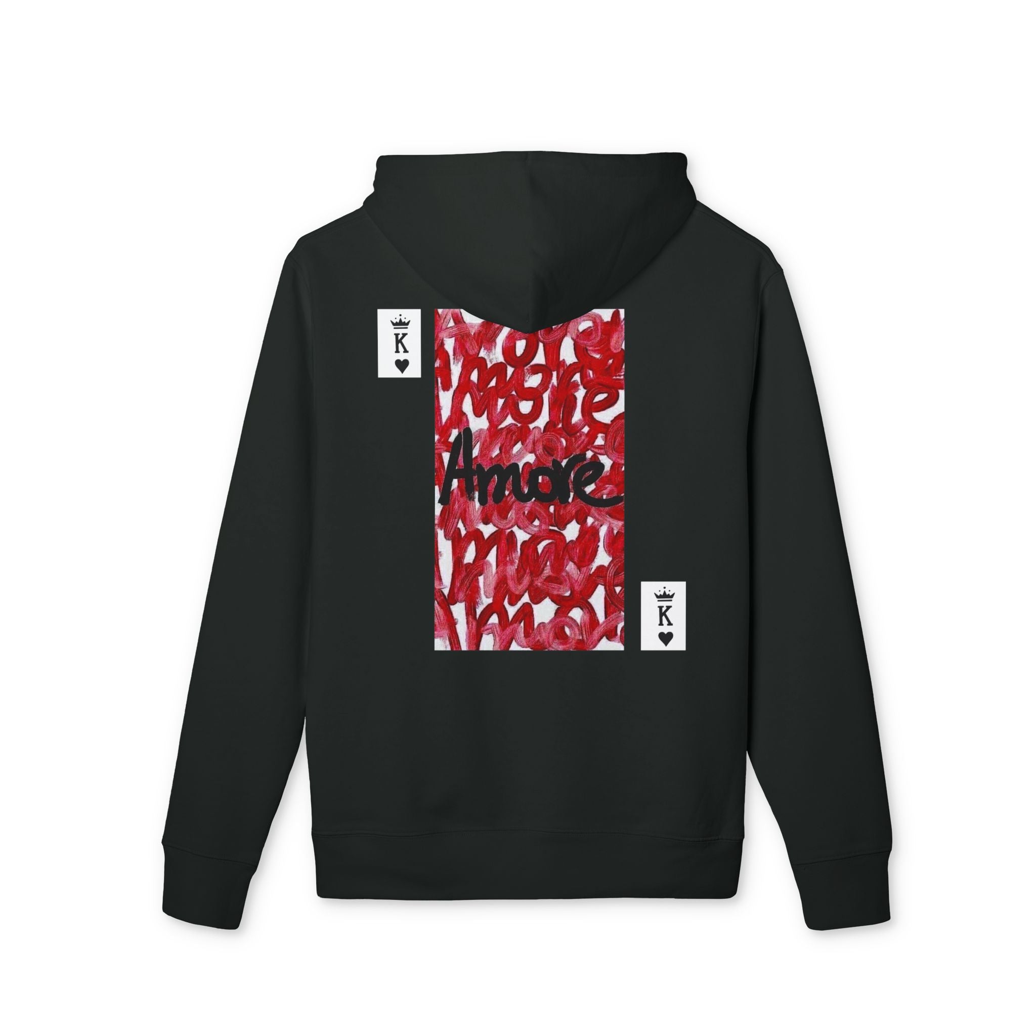 Hoodie - 'Amore' Red Script Playing Card Back Print