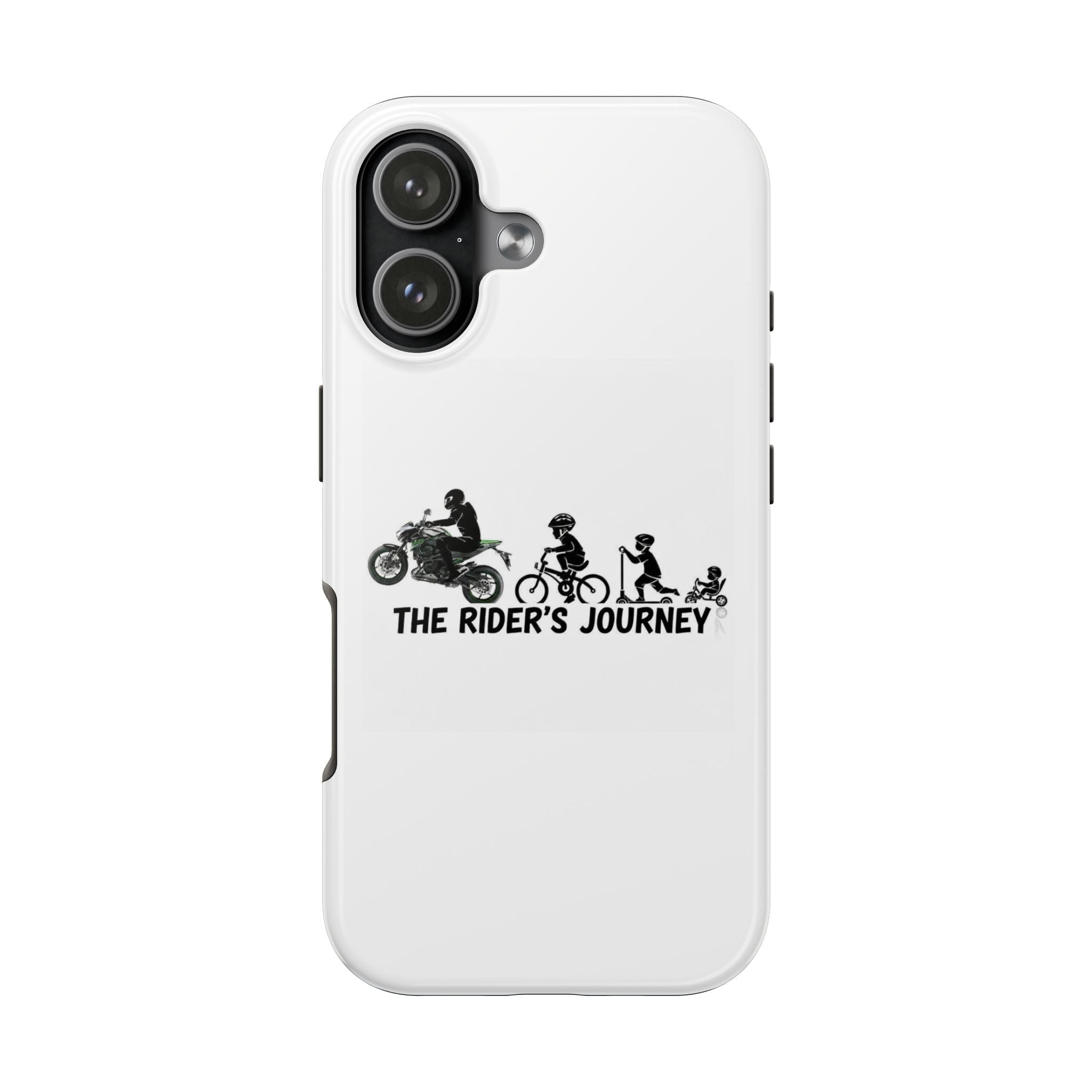 Tough Phone Case — “The Rider’s Journey” Motorcycle to Bike Silhouette Protective Cover