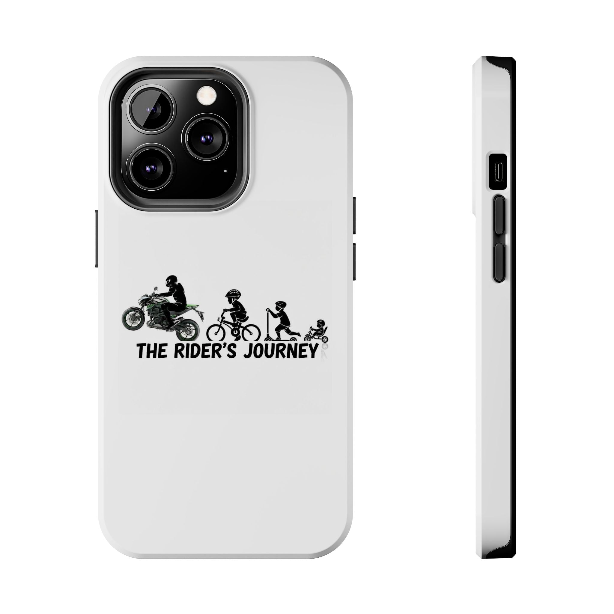 Tough Phone Case — “The Rider’s Journey” Motorcycle to Bike Silhouette Protective Cover