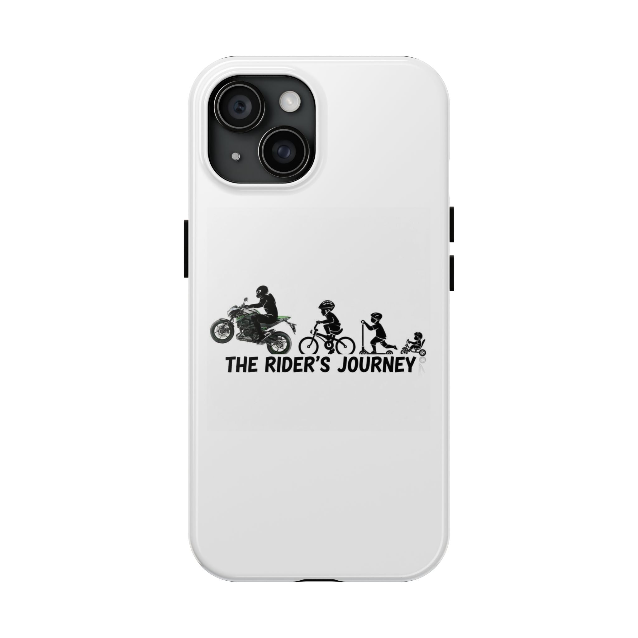 Tough Phone Case — “The Rider’s Journey” Motorcycle to Bike Silhouette Protective Cover