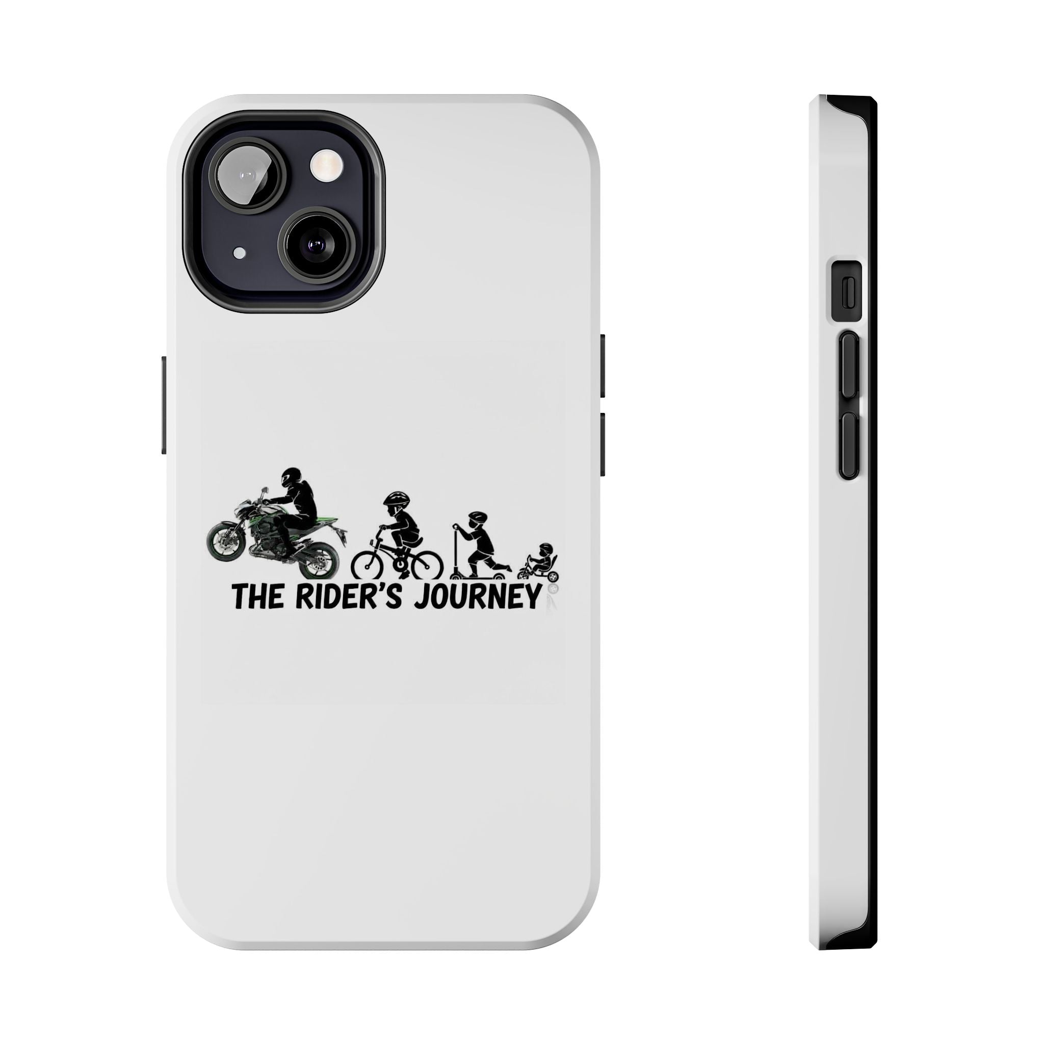 Tough Phone Case — “The Rider’s Journey” Motorcycle to Bike Silhouette Protective Cover