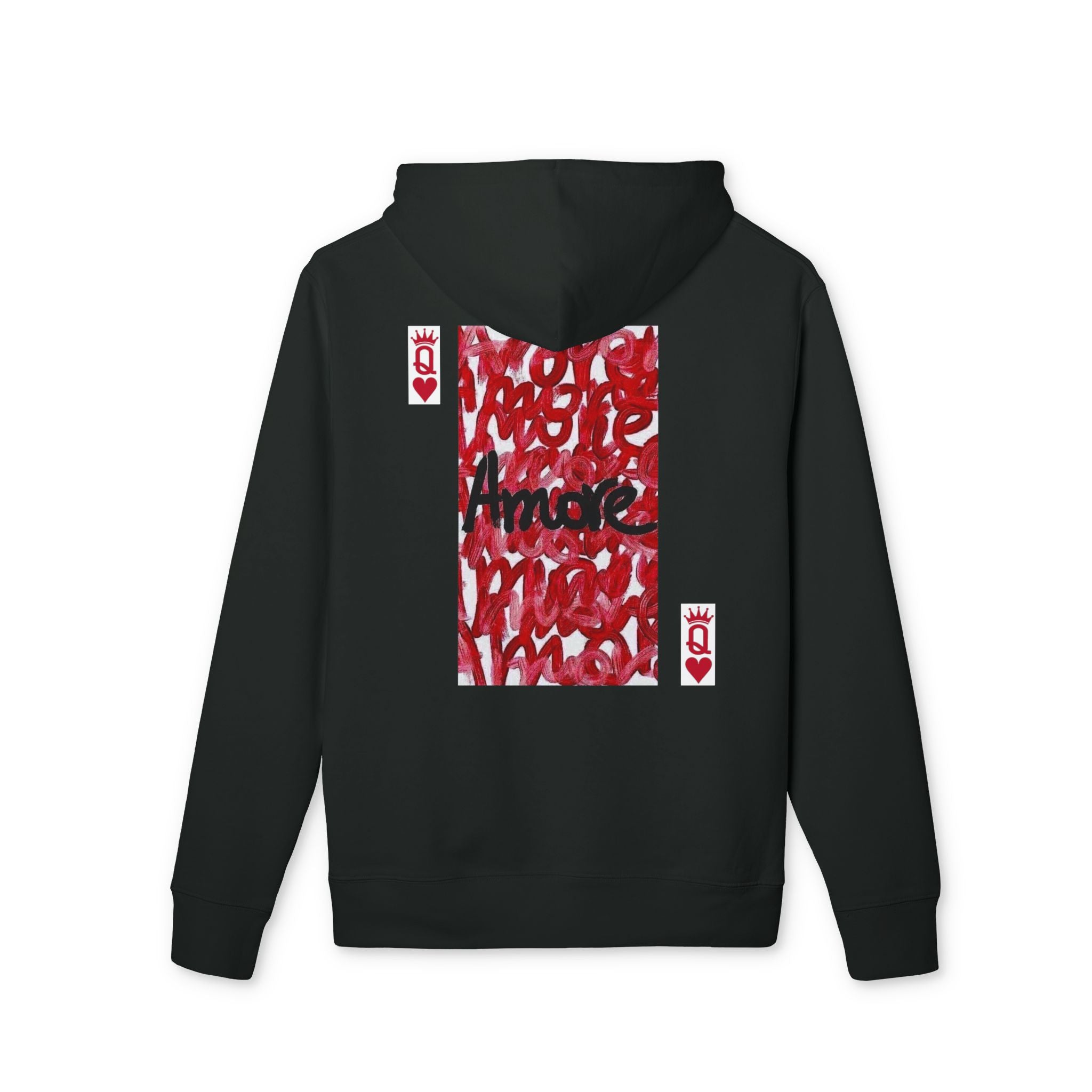 Copy of Hoodie - 'Amore' Red Script Playing Card Back Print